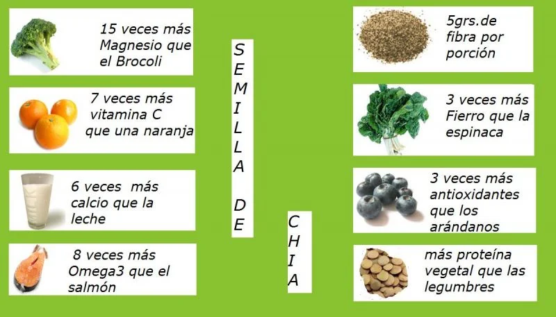 aporte nutricional de las semillas de chía